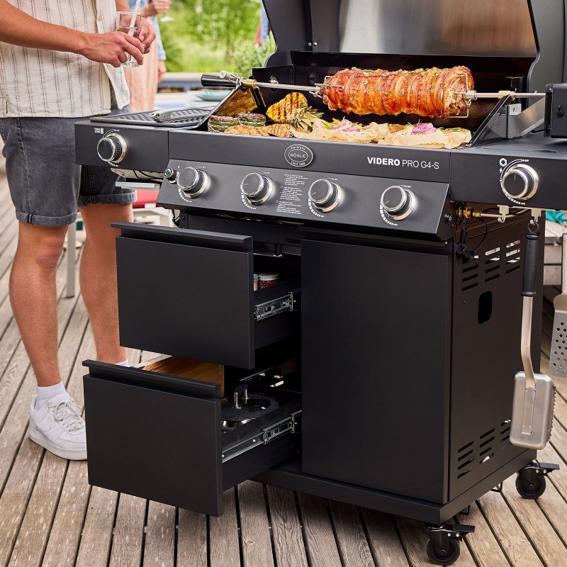 Rösle Gas Barbecue Station VIDERO PRO G4-S Vario+ Matte Black cod. 250577 Rösle Gas Barbecue Station VIDERO PRO G4-S Vario+ Matte Black cod. 250577