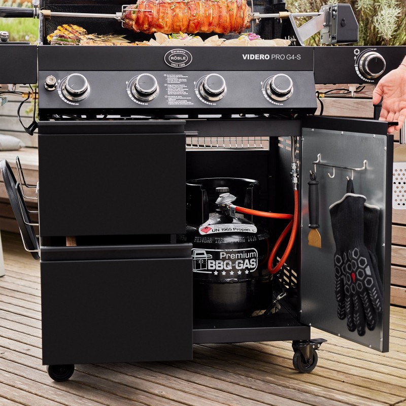 Rösle Gas Barbecue Station VIDERO PRO G4-S Vario+ Matte Black cod. 250577 Rösle Gas Barbecue Station VIDERO PRO G4-S Vario+ Matte Black cod. 250577