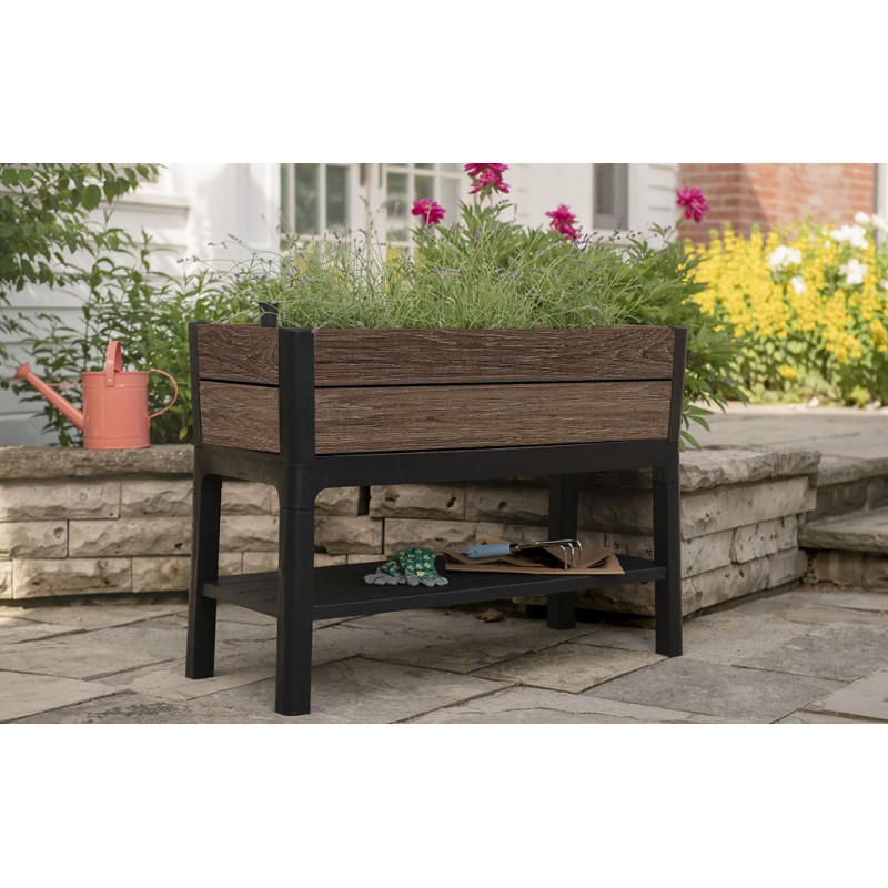 Keter DECO Erhöhtes Gartenbeet Walnut