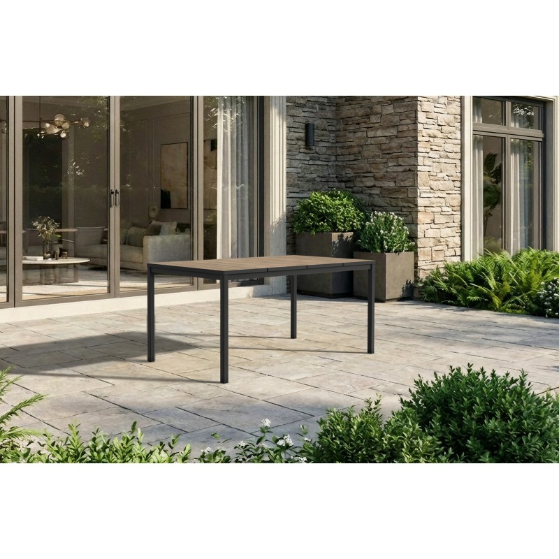 Keter Porto Nova 160 Extendable Table Black and Ashwood Keter Porto Nova 160 Extendable Table Black and Ashwood