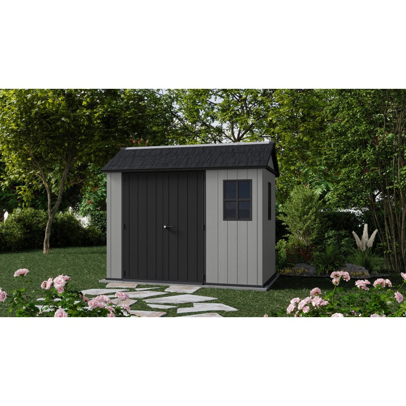 Keter NEWTON PLUS 759 Resin Garden Shed Grey - Dual Assembly Option Keter NEWTON PLUS 759 Resin Garden Shed Grey - Dual Assembly Option