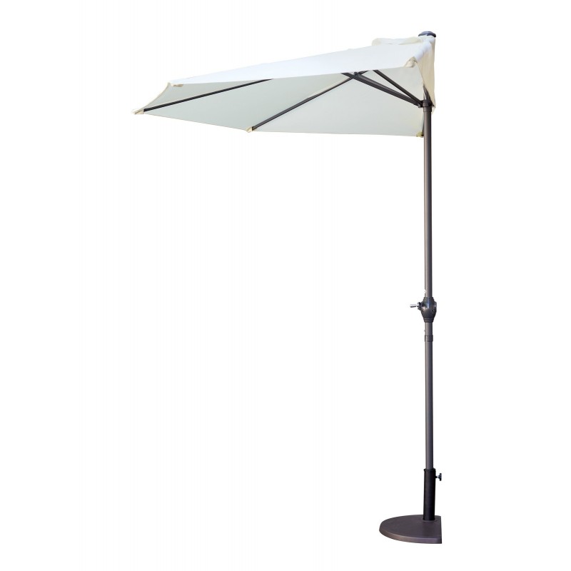Halb-Aluminium-Sonnenschirm Ø3 m Ecru - Anthrazit Greenwood