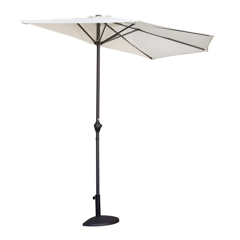 Greenwood Half Aluminum Garden Parasol Ø3 m Ecru - Anthracite