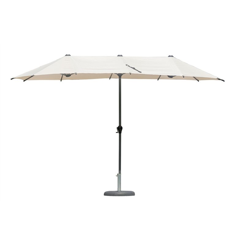 Greenwood Oval Aluminum Garden Parasol with 2x4m Central Pole Ecru - Anthracite