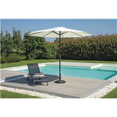 Montana Aluminium-Sonnenschirm mit Ø3 m Mittelstange Ecru - Anthrazit Greenwood