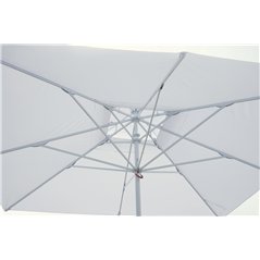 Ombrellone Push Up In Alluminio  con Palo Centrale 3x3 mt Bianco - Bianco