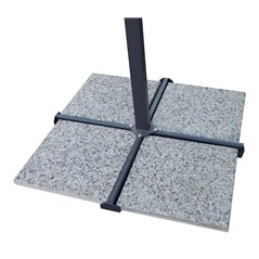 Ombrellone Florida In Alluminio con Palo Laterale con Luci 3x3 mt Ecru' - Antracite