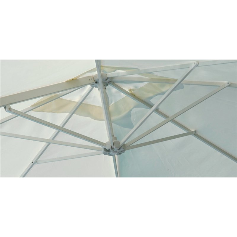 Greenwood Alabama Aluminum Garden Parasol with Side Pole 3x3 m White - White