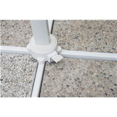 Ombrellone California In Alluminio con Palo Laterale 3x3 mt Spuncrylic Grigio - Bianco