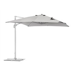 Ombrellone California In Alluminio  con Palo Laterale 3x4 mt Spuncrylic Grigio - Bianco