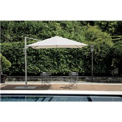 Colorado Aluminium-Sonnenschirm mit 3x3m Seitenstange Ecru - Kreta Greenwood