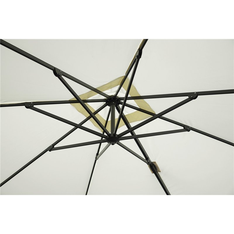 Doppelter Aluminium-Sonnenschirm mit Seitenstange 3x3 m Ecru-Anthrazit Greenwood Doppelter Aluminium-Sonnenschirm mit Seitenstange 3x3 m Ecru-Anthrazit Greenwood