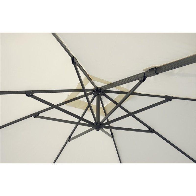 Doppelter Aluminium-Sonnenschirm mit Seitenstange 3x3 m Ecru-Anthrazit Greenwood Doppelter Aluminium-Sonnenschirm mit Seitenstange 3x3 m Ecru-Anthrazit Greenwood