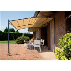 Pergola A Parete Kansas In Ferro 3x4 mt Sabbia - Antracite