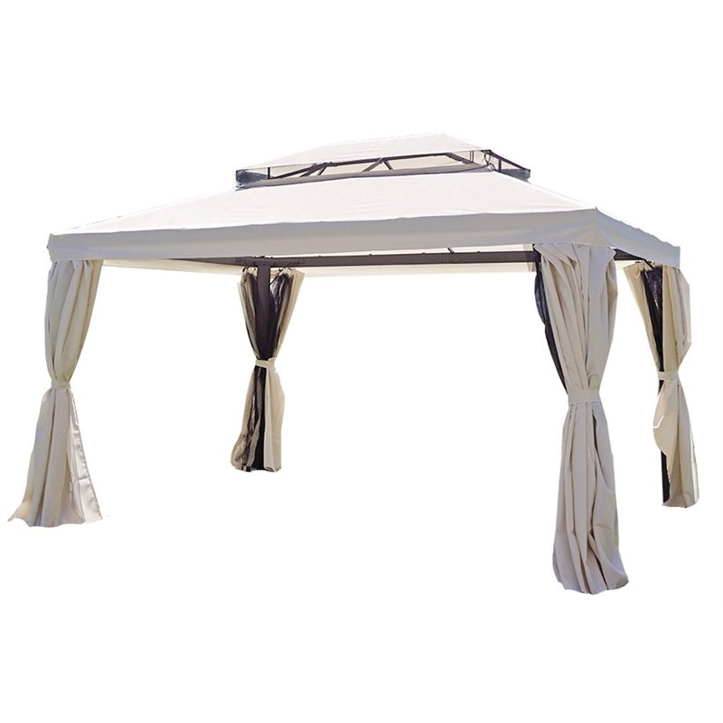 Greenwood Nebraska Gazebo in Aluminum 3x4 mt Ecru - Anthracite