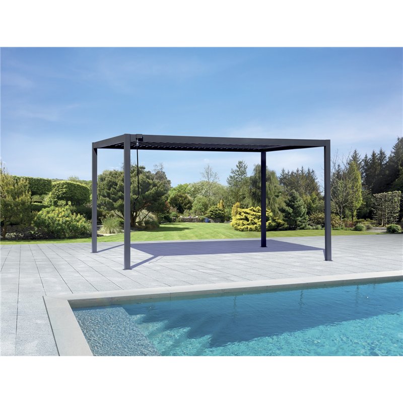 Pergola aus Aluminium und Stahl 3x4 m New Mexico - Anthrazit Greenwood
