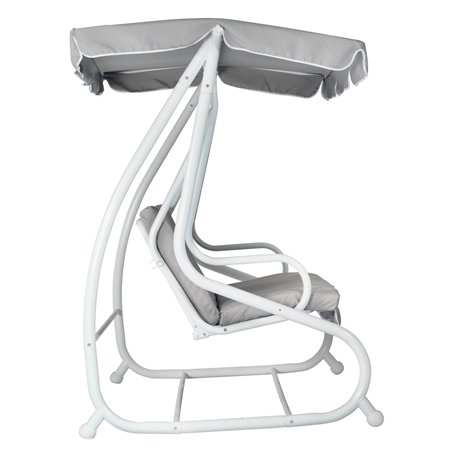 Greenwood 3-Seater Iron Swing - Gray - White