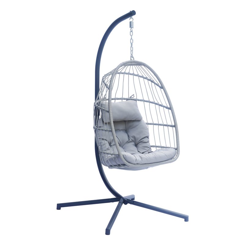 Greenwood Anthracite Hanging Garden Chair - Iron Stand