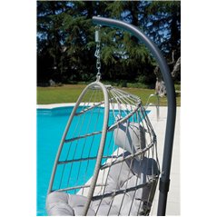 Poltrona Sospesa Antracite - Supporto In Ferro