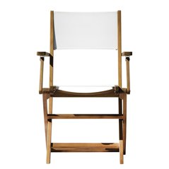 Sedia Venturina In Acacia - Textilene - Pieghevole