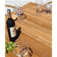 Tavolo Fuerteventura In Alluminio E Teak 150/210x90 - Antracite - Allungabile
