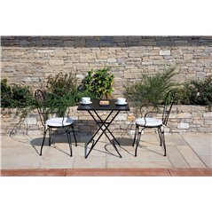 Tavolo Stresa In Ferro 70x70 cm - Nero - Pieghevole