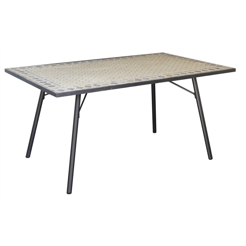 Greenwood 150x90 Iron Mosaic Garden Table - Black