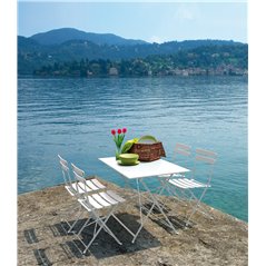 Sedia Bistro' In Ferro - Avorio - Pieghevole