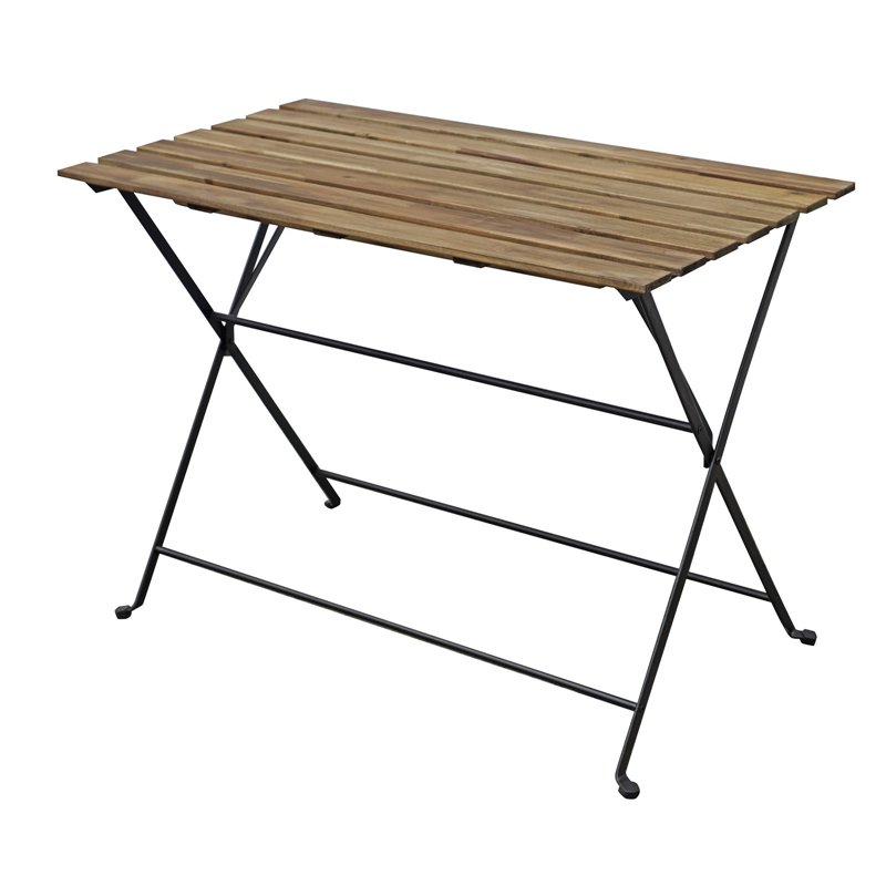 Greenwood Four-Seater Bistro Set in Iron and Dark FSC Acacia - Anthracite