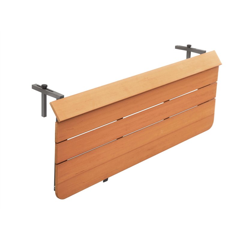 Balkontisch aus Aluminium und Kunstharzholz 120 x 37 cm - Weiß Greenwood