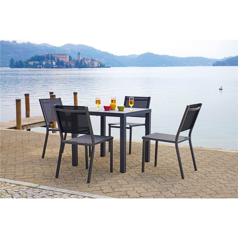 San Vincenzo Aluminiumtisch 80x80 cm - Anthrazit Greenwood