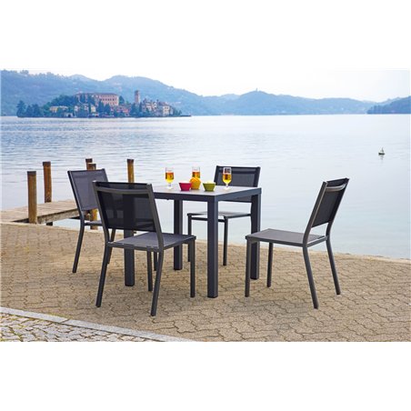 San Vincenzo Aluminiumtisch 80x80 cm - Anthrazit Greenwood