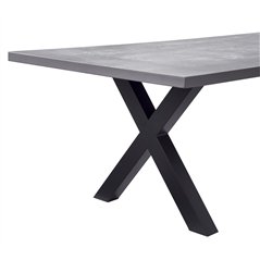 Tavolo Amantea 220x100 cm - Piano In Resina Grigio - Antracite