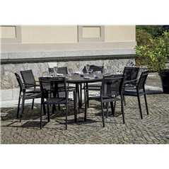 Tavolo Tropea In Alluminio Ø120/170 cm - Antracite - Allungabile
