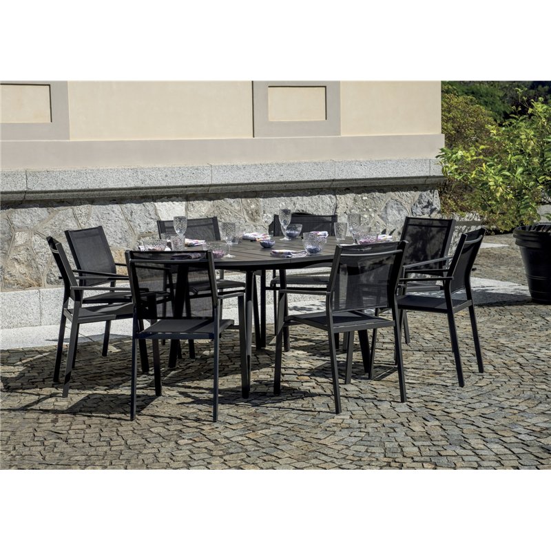 Tropea Ausziehbarer Aluminiumtisch Ø120/170 cm - Anthrazit Greenwood