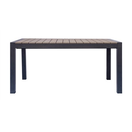 Tavolo Maiorca In Alluminio 160/210x95 cm - Piano In Resin Wood - Antracite - Allungabile