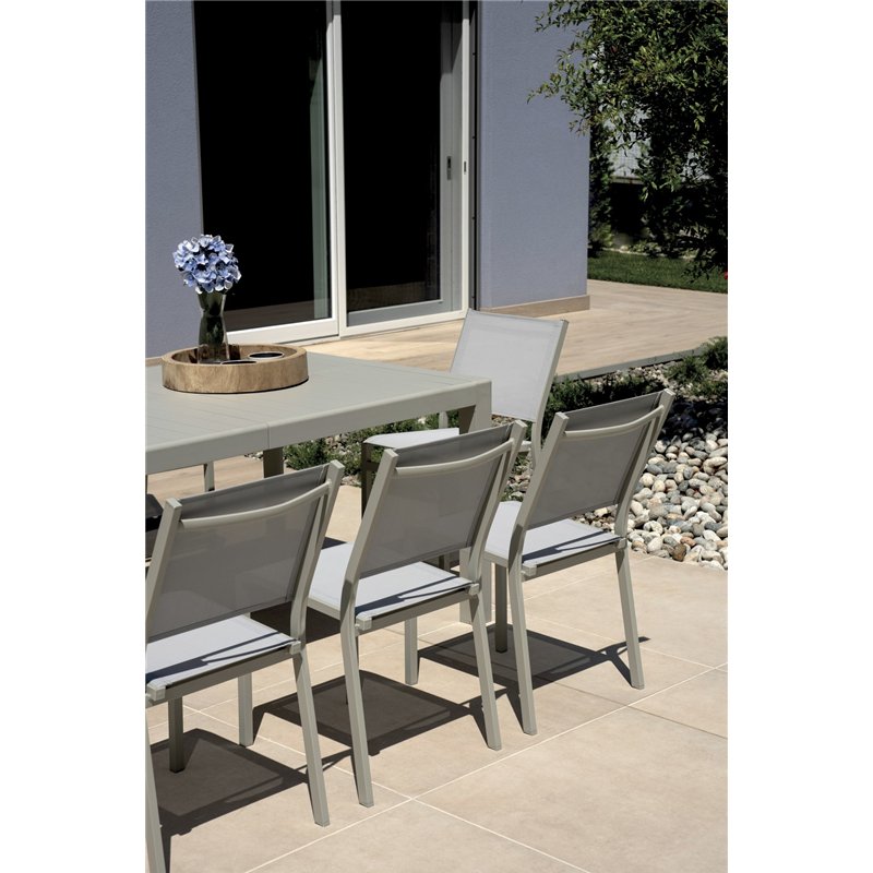 Ausziehbarer Aluminiumtisch Naxos 160/240x90 cm - Kreta Greenwood
