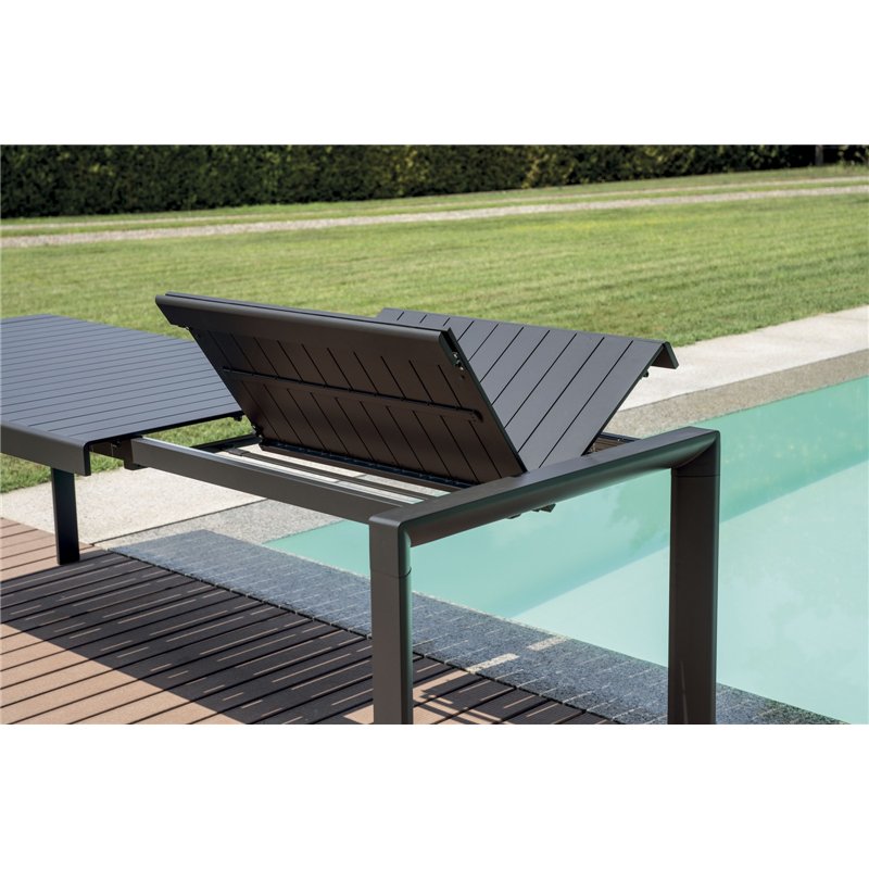 Ausziehbarer Aluminiumtisch Naxos 160/240x90 cm - Anthrazit Greenwood