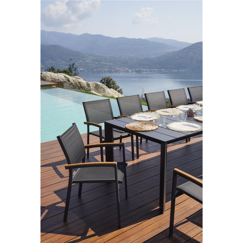Greenwood Nettuno Aluminum Garden Table 200/300x100 cm - Anthracite - Extendable
