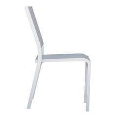 Greenwood Pola Garden Chair in Aluminum - Light Grey Textilene - White