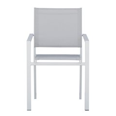 Sedia Zara In Alluminio - Textilene Grigio Chiaro - Bianco