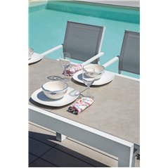 Tavolo Spalato In Alluminio 104/208x75 cm - Bianco - Allungabile