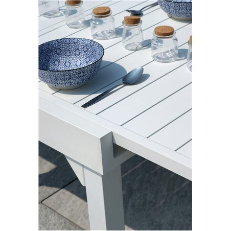 Capannori Aluminiumtisch 106/212x75 cm - Weiß - Ausziehbar Greenwood