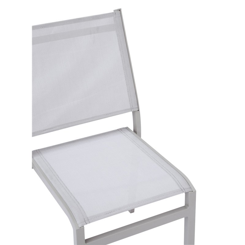 Greenwood Pola Garden Chair in Aluminum - Light Grey Textilene - Crete