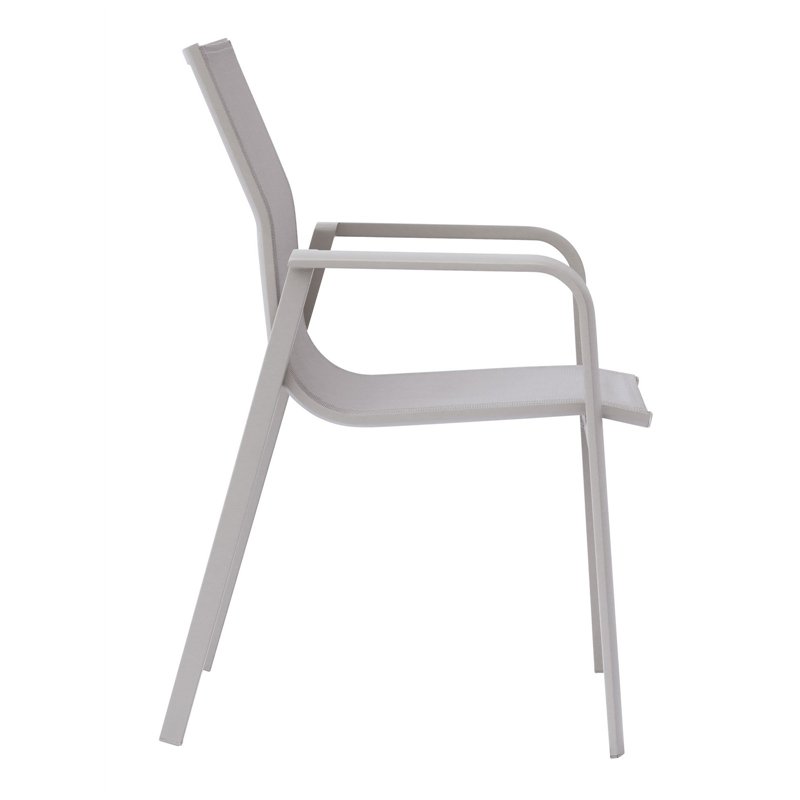 Greenwood Samo Aluminum Garden Chair - Light Grey Textilene - Crete