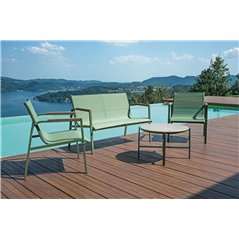 Set Tarquinia In Ferro E Resin Wood - Textilene Verde - Verde