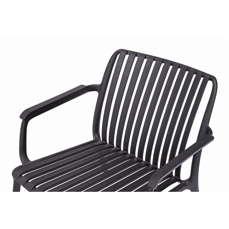 Valencia Balkon-Set mit Sesseln aus Polypropylen mit Fiberglas - Anthrazit Greenwood