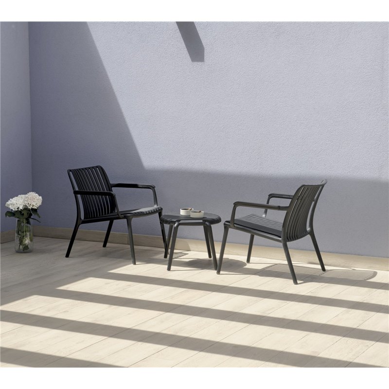 Valencia Balkon-Set mit Sesseln aus Polypropylen mit Fiberglas - Anthrazit Greenwood