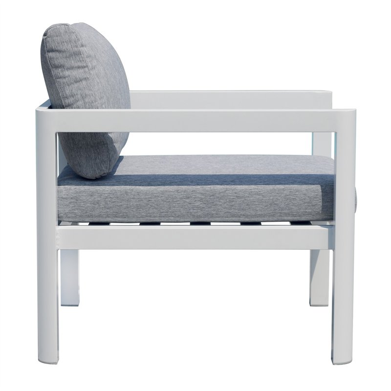 Marseille Kaffeeset mit Aluminium-Sessel - Weiß Greenwood Marseille Kaffeeset mit Aluminium-Sessel - Weiß Greenwood