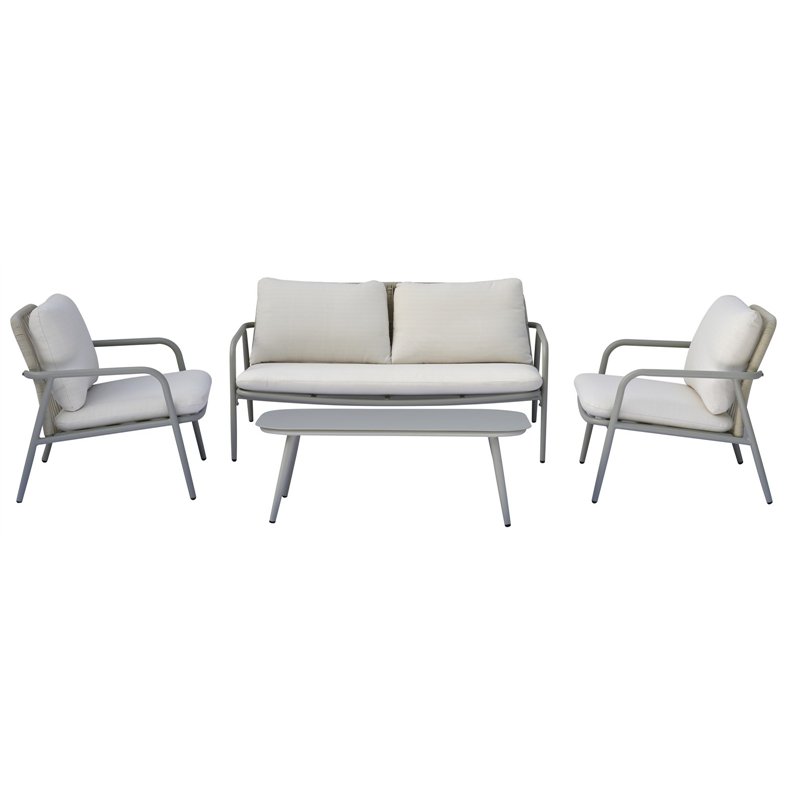 Montpellier Aluminium-Set - Beiges Seil - Kreta Greenwood Montpellier Aluminium-Set - Beiges Seil - Kreta Greenwood